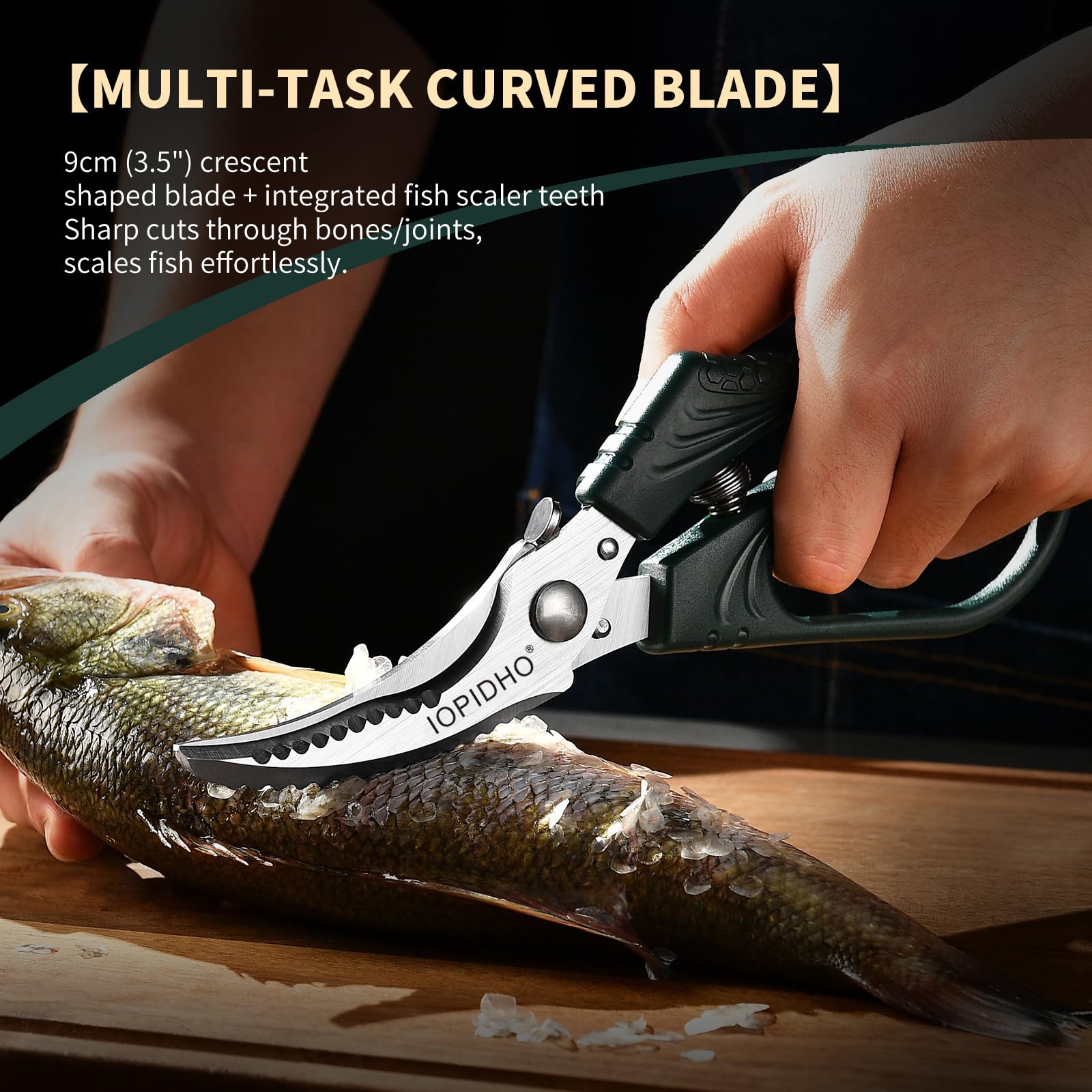 IOPIDHO heavy-duty poultry shears in dishwasher for easy cleaning