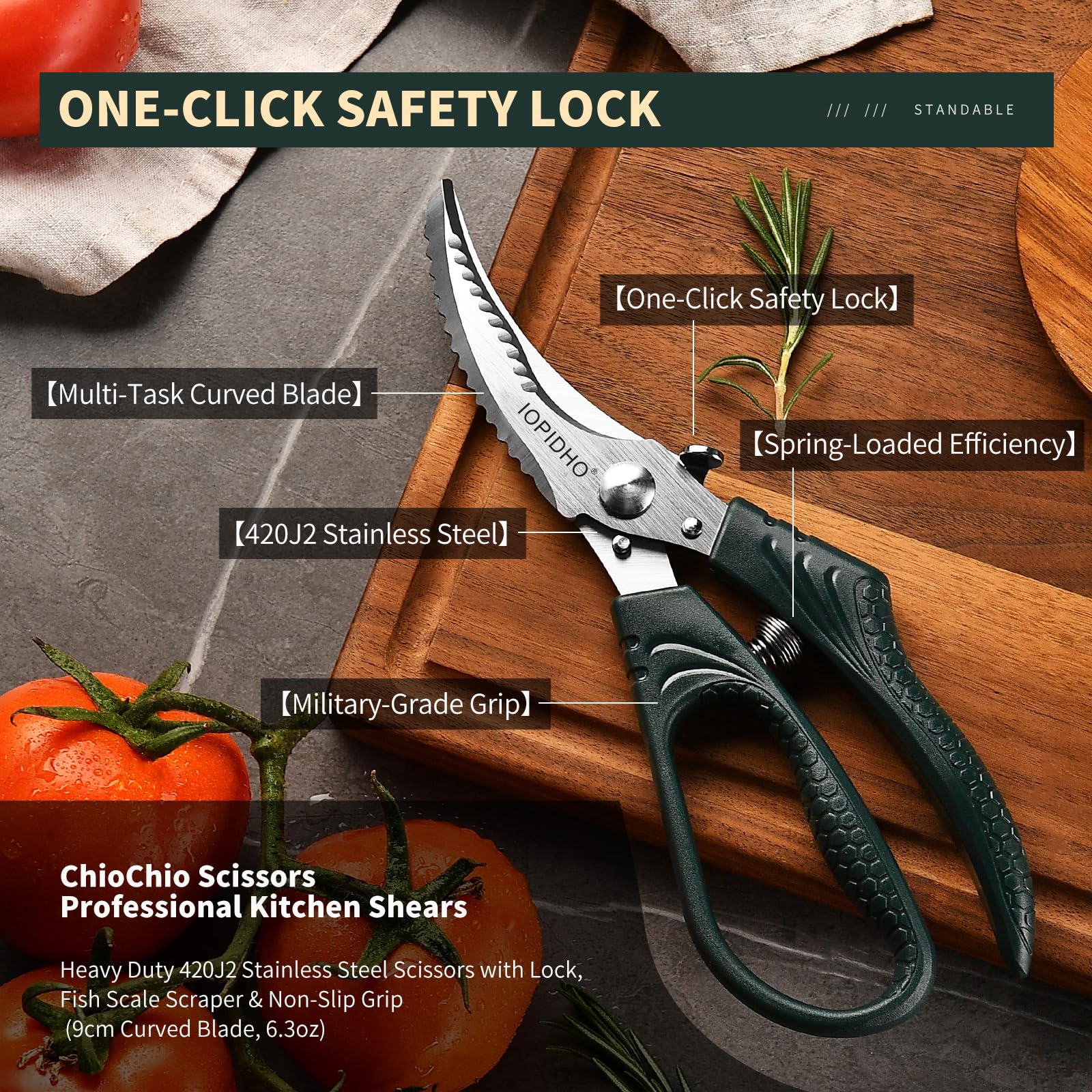 IOPIDHO kitchen scissors used for vegetables and meat prep