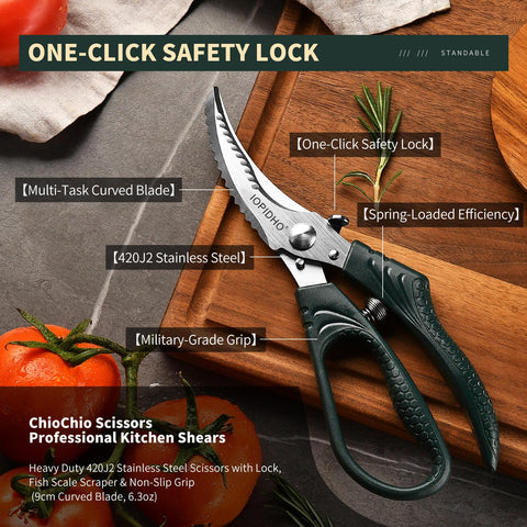 IOPIDHO kitchen scissors used for vegetables and meat prep