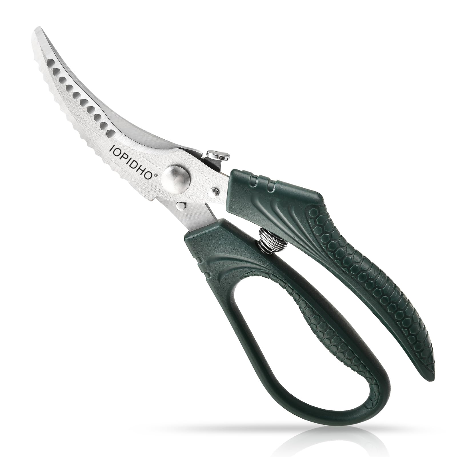 IOPIDHO heavy-duty poultry shears spring-loaded action eases cutting
