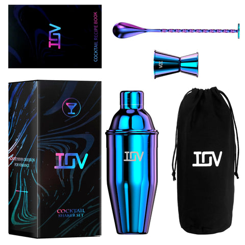 IOV shaker top with built in strainer to reduce spills