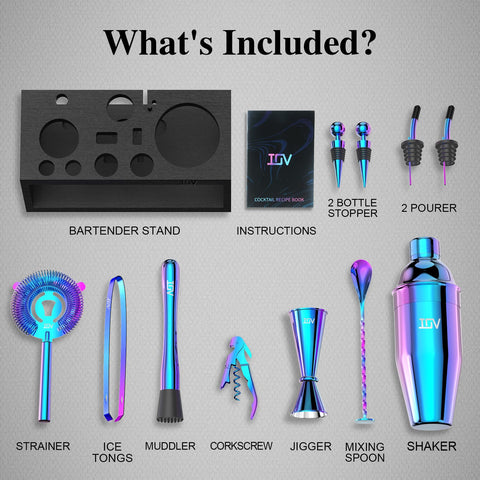 IOV Mixology Bartender Kit collection with 12-piece set ready for home entertaining.