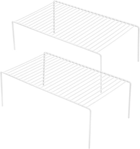 iPEGTOP kitchen cabinet shelves set of two in white maximize space and organization.