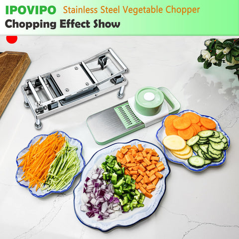 IPOVIPO removable catcher makes cleanup quick after chopping.