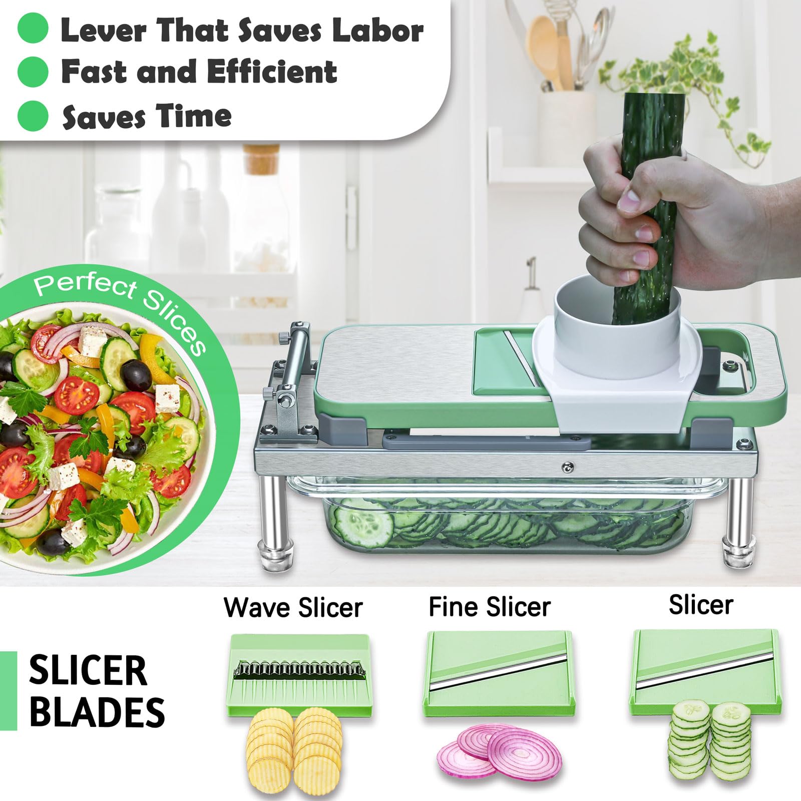 IPOVIPO chopper with container captures chopped produce for easy transfer.