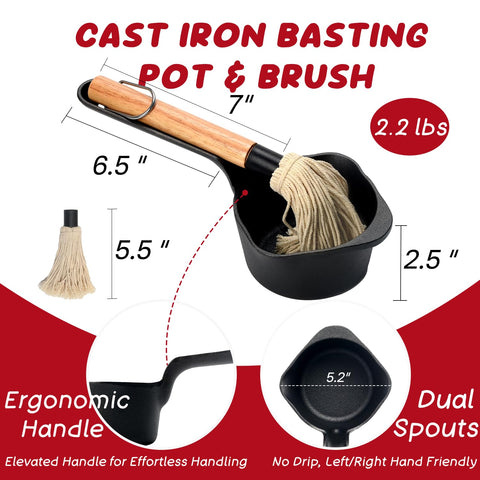IPROUDER bbq mop brush heads are detachable for easy cleaning and quick sauce prep.