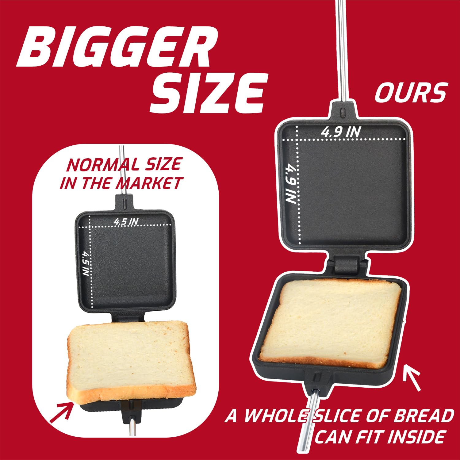 IPROUDER Campfire Pie Iron stored in rugged carrying bag for transport