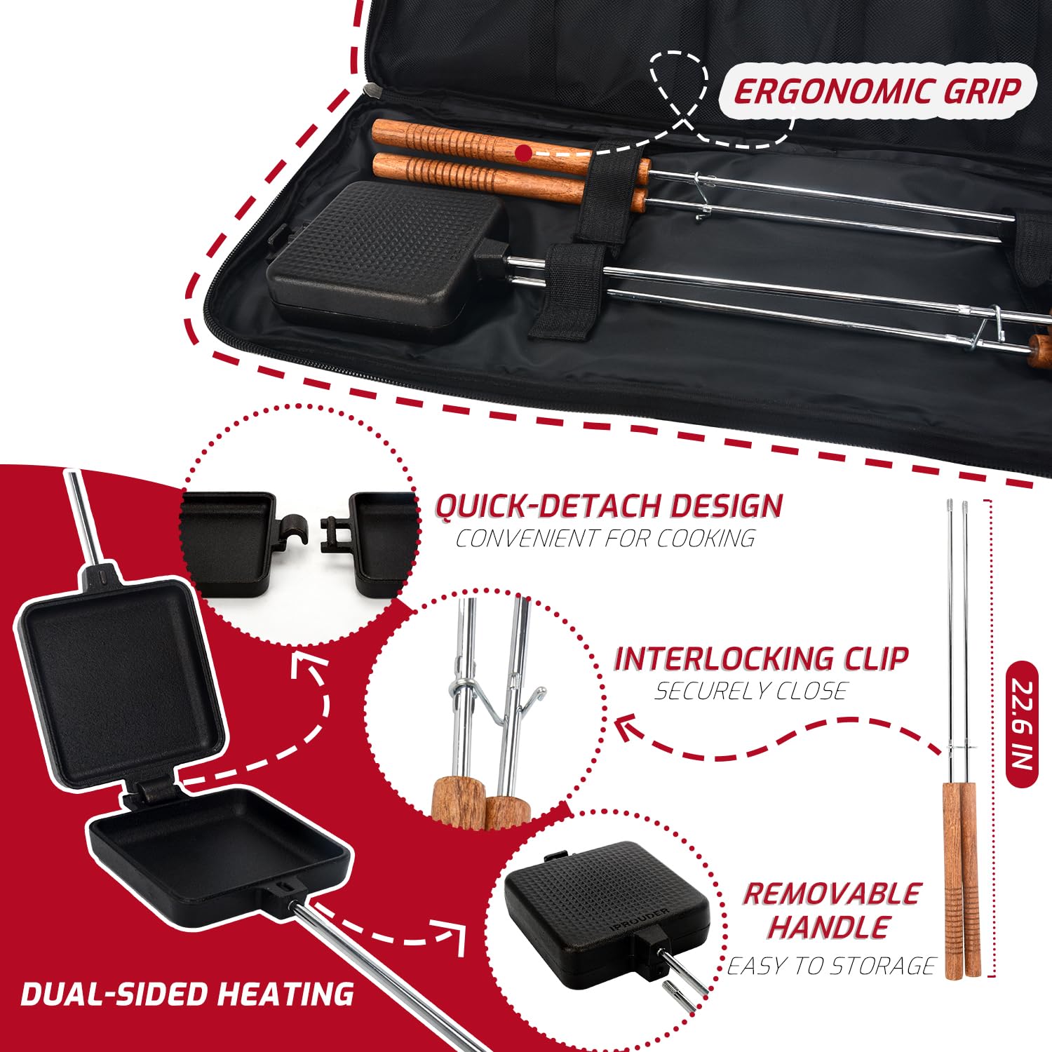 IPROUDER camping cooking kit supports versatile meals at picnics, camps, and tailgates