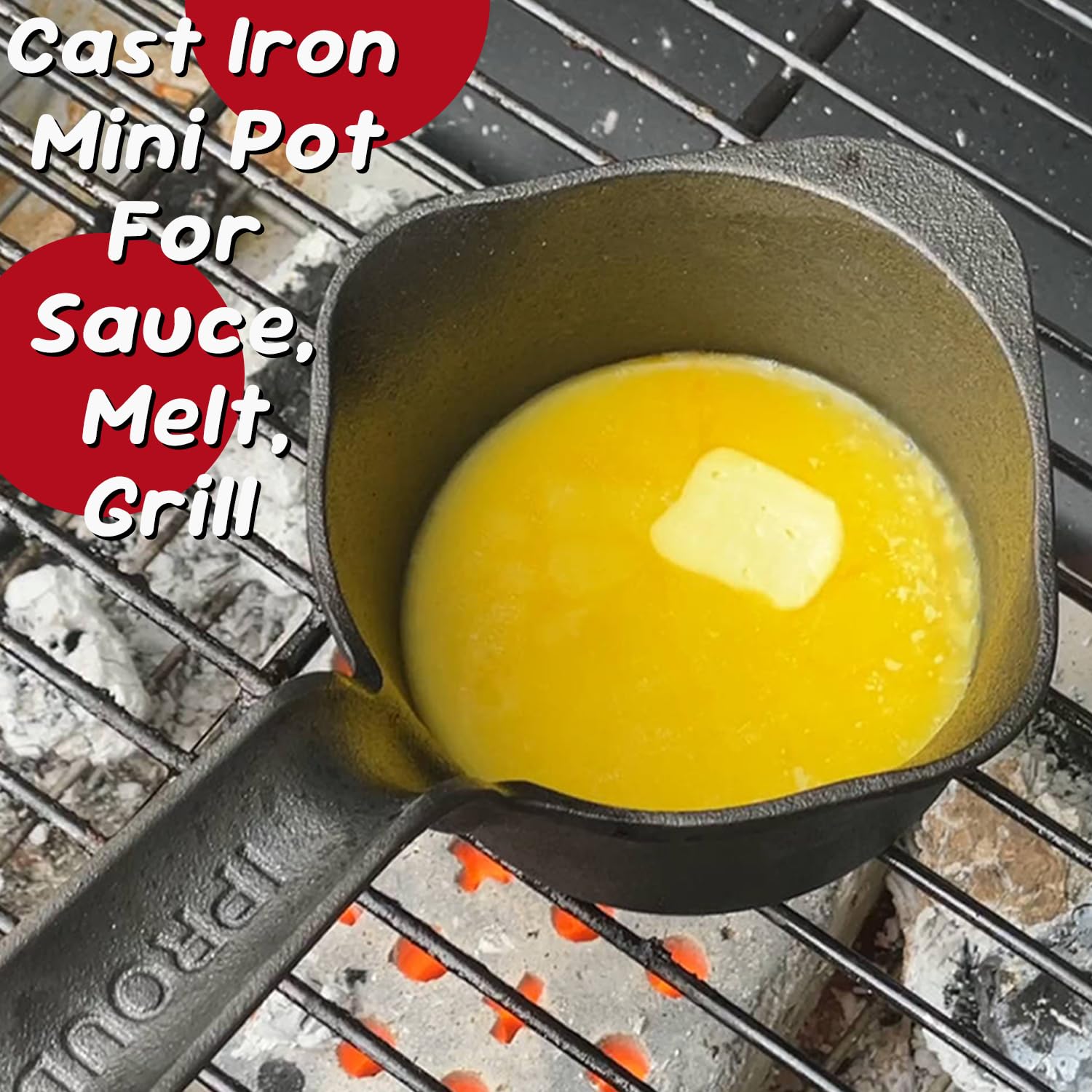 IPROUDER dual anti-spill spouts provide drip-free pouring on grills or stovetops.
