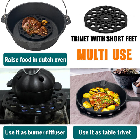 IPROUDER Dutch oven accessory elevates food inside a Dutch oven for even heat.