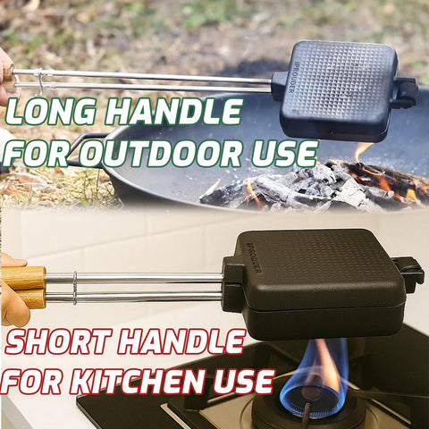 IPROUDER Pie iron ready for outdoor cooking setup at a campsite