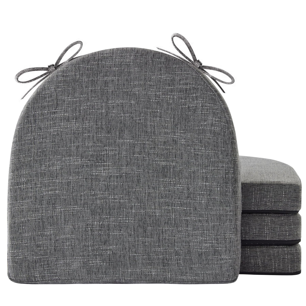 IPYNBAP chair cushions in dark grey, top view, enhanced dining comfort