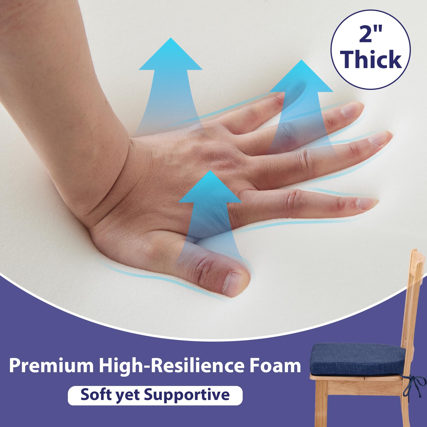 IPYNBAP non-slip bottom cushions stay in place on various surfaces.