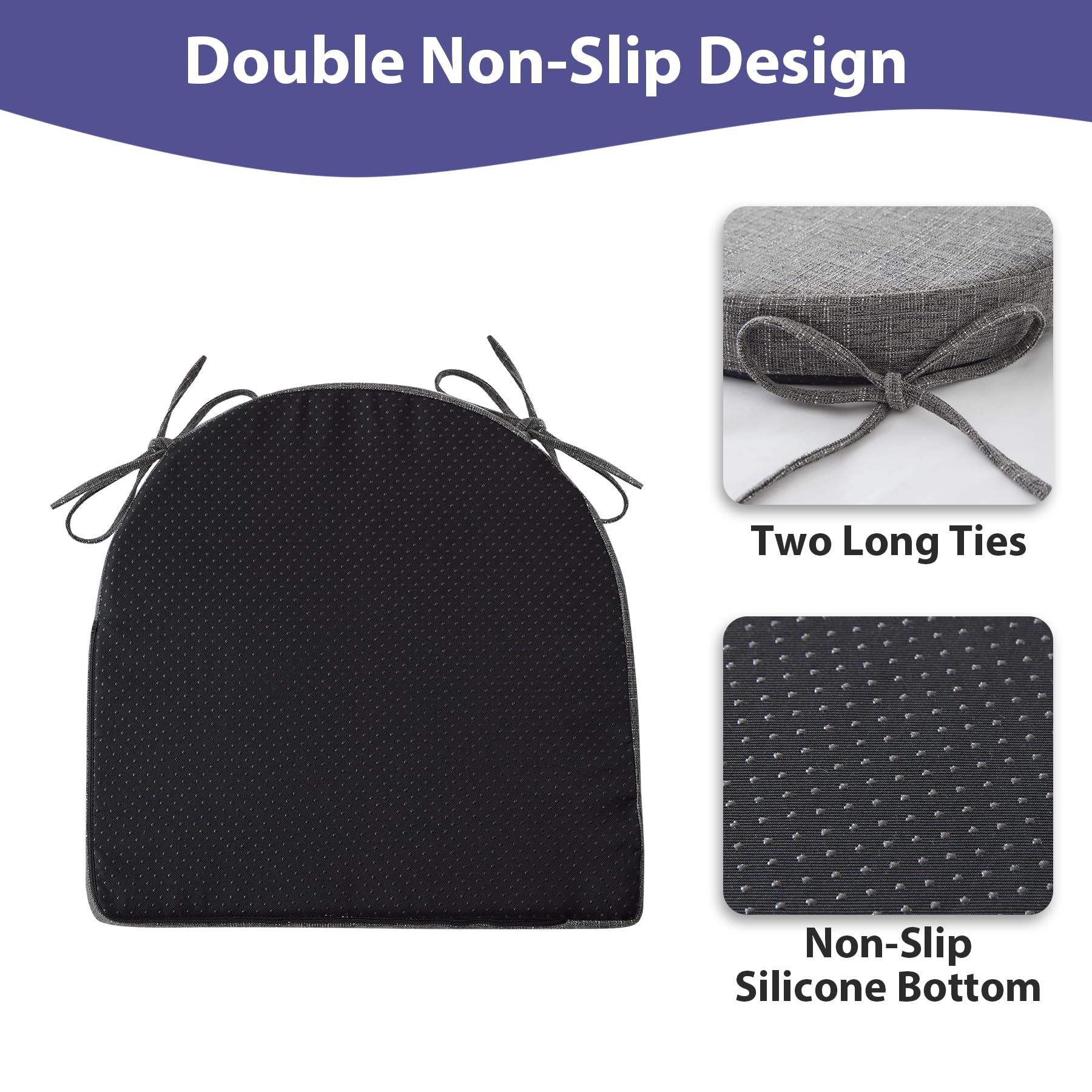 IPYNBAP chair cushions attached ties secure fit on most chairs