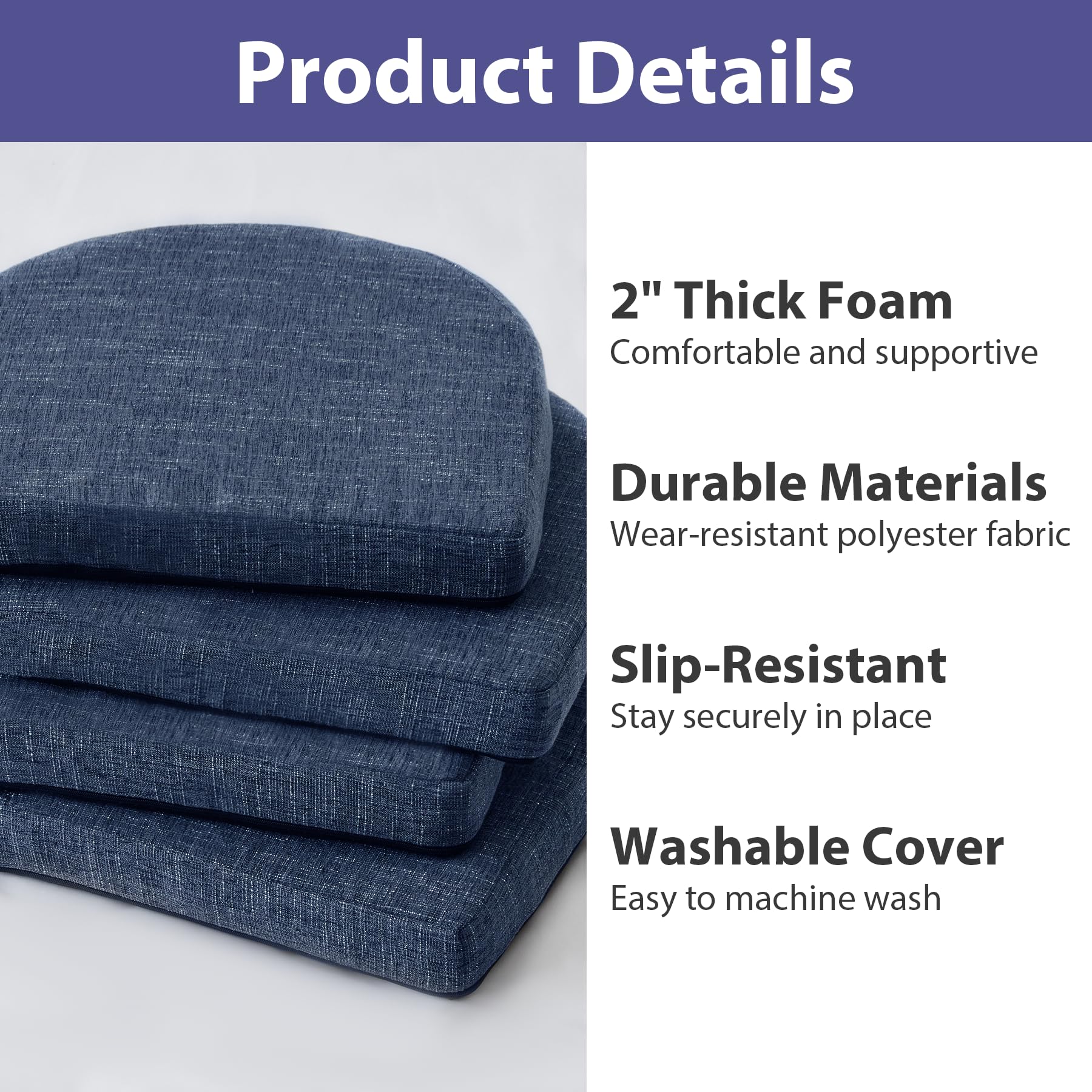 IPYNBAP removable cover chair cushions show easy machine wash convenience.