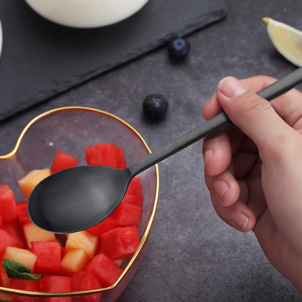 IQCWOOD 8-piece Korean spoon set perfect for family meals and restaurant use