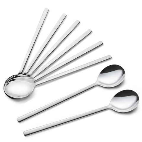 IQCWOOD 8 piece Korean spoon set shown for stylish daily dining and soups