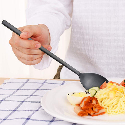 IQCWOOD dishwasher-safe stainless steel spoon for quick cleanup and durability