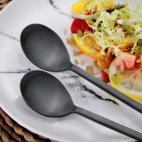 IQCWOOD Korean spoon features a wide head for scooping soups and noodles