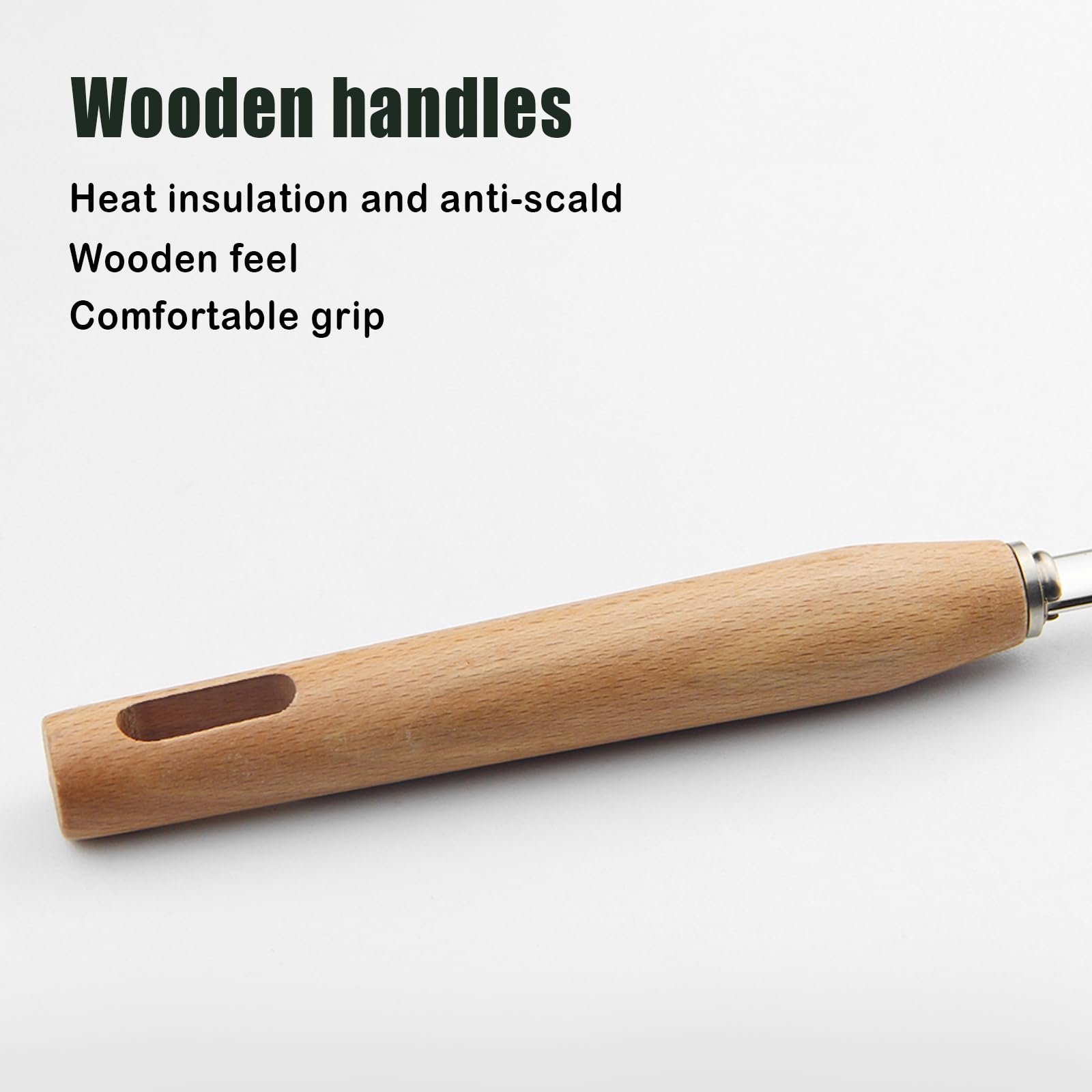IQCWOOD spider strainer wire bowl lifts fried foods with minimal dripping.