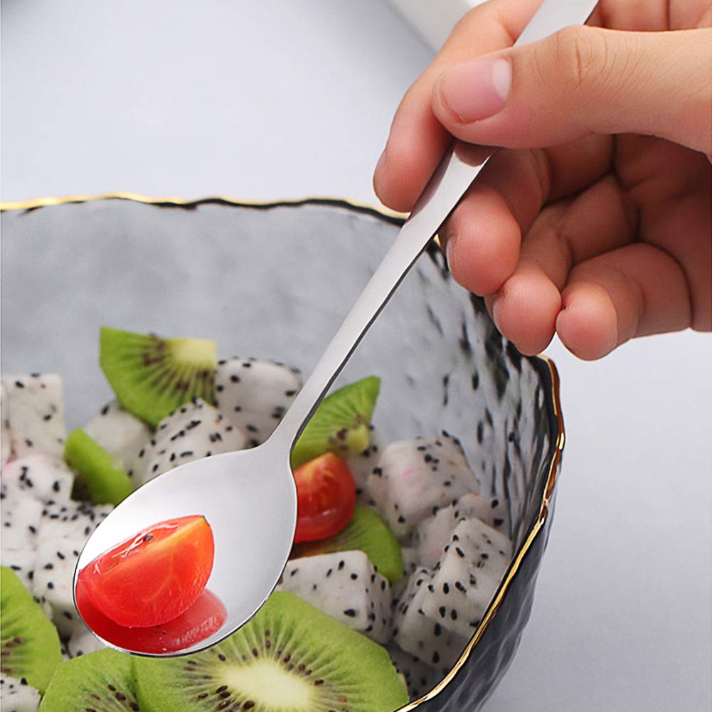 IQCWOOD Korean spoon wide head for easy scooping of broths.
