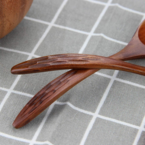 IQCWOOD wooden spoons versatile for soups, cereals, coffee and desserts.