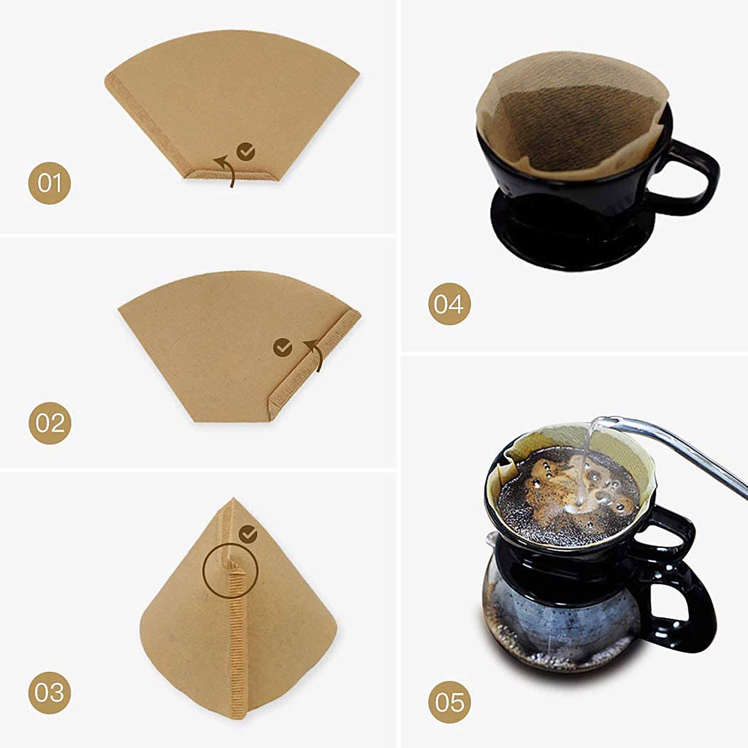 Irekamons No. 4 cone filter in use with a drip coffee maker