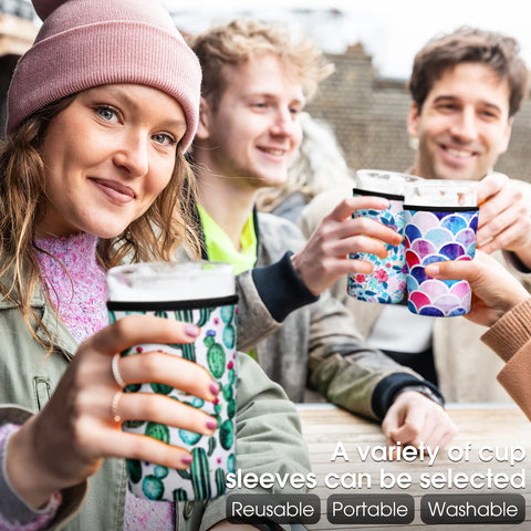 Irenare pastel stripes sleeve delivers soft color and reliable insulation for beverages.