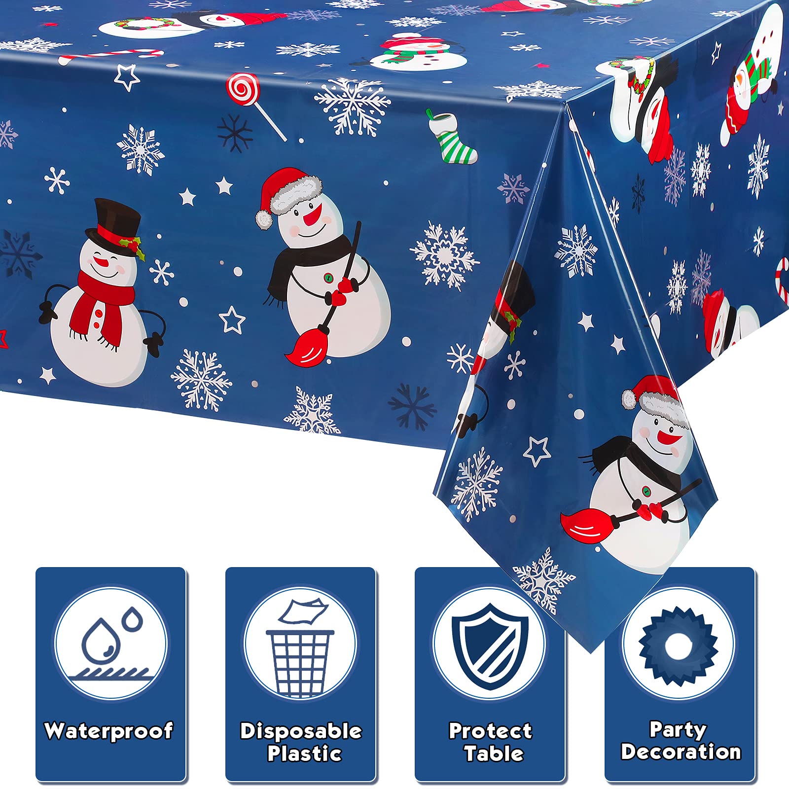 Irenare Christmas tablecloth on dining setup for indoor celebration