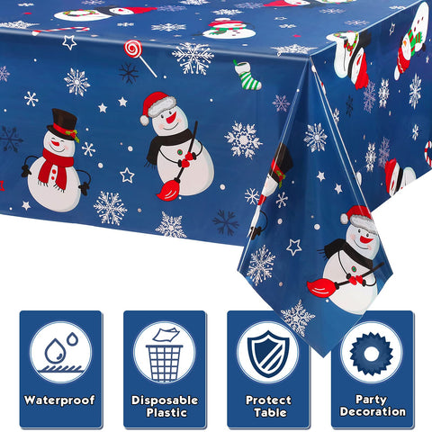 Irenare Christmas tablecloth on dining setup for indoor celebration