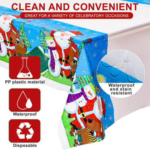 Irenare Christmas tablecloth reindeer pattern boosts holiday vibe while protecting surfaces