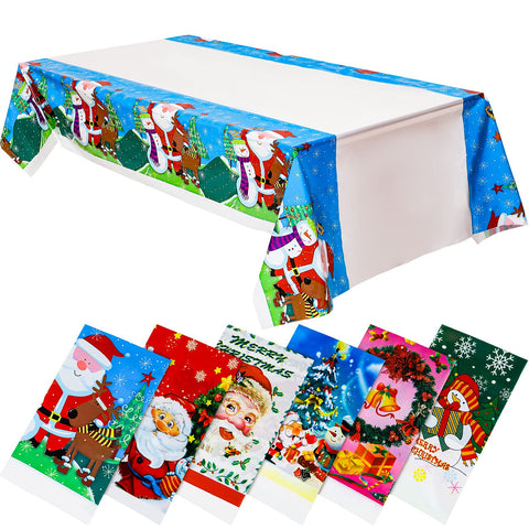 Irenare Christmas tablecloth with Santa pattern for festive dining and quick cleanup