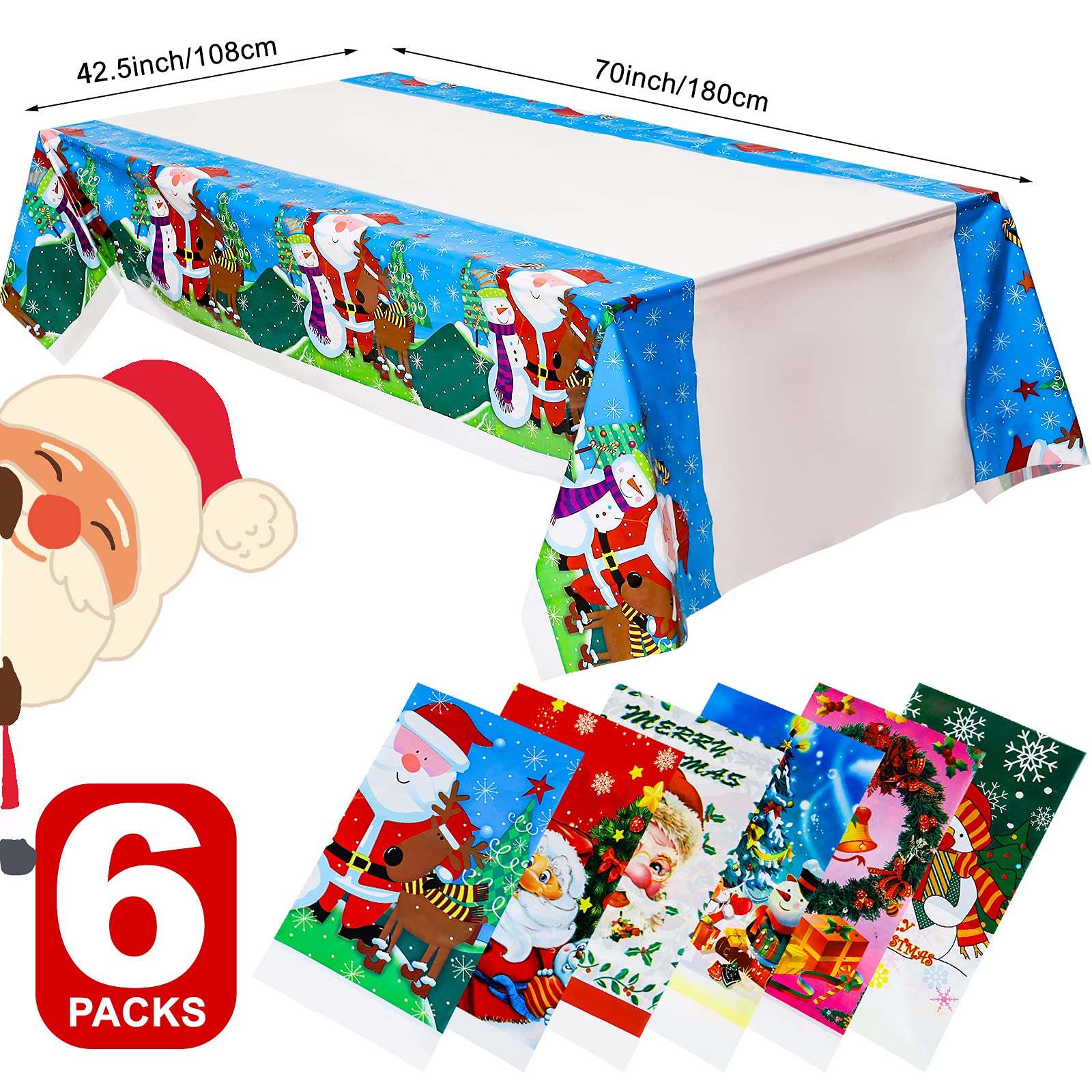 Irenare Christmas tablecloth snowman pattern enhances winter decor and spill protection