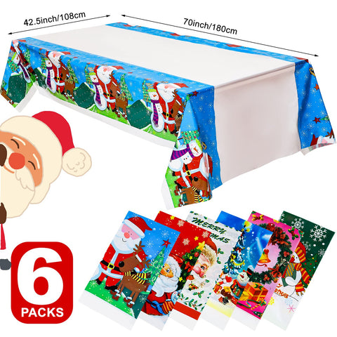 Irenare Christmas tablecloth snowman pattern enhances winter decor and spill protection
