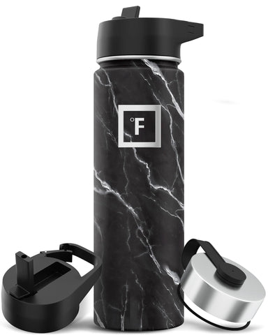 IRON FLASK camping hydration bottle with straw lid for easy sipping on trails.