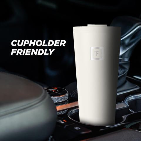 IRON °FLASK Classic Tumbler cashmere cream rubber bottom coaster prevents slipping and reduces noise.