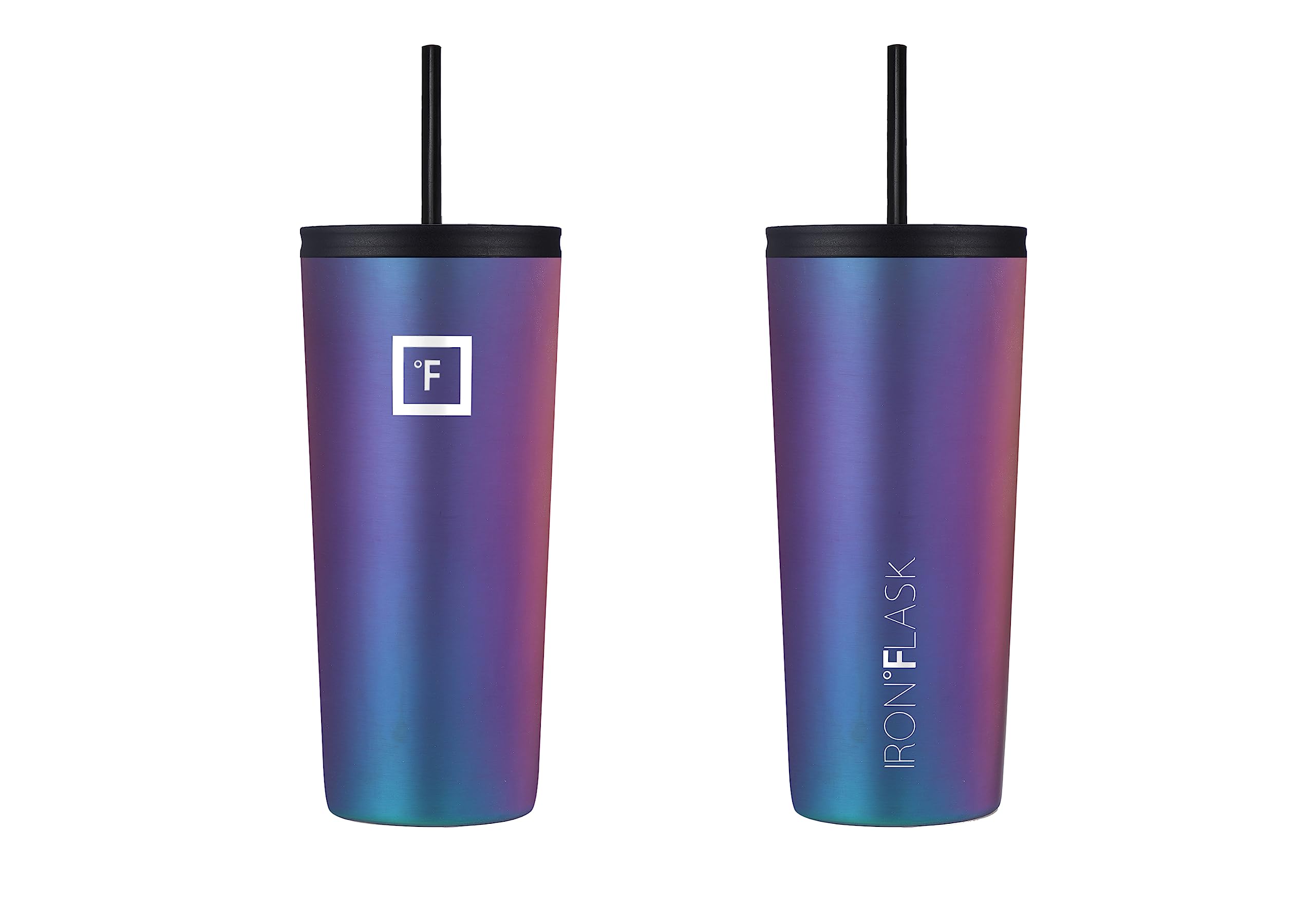 IRON °FLASK Classic Tumbler splash-proof straw lid for easy sipping.