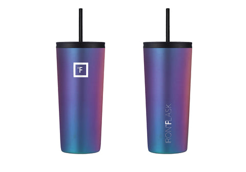 IRON °FLASK Classic Tumbler splash-proof straw lid for easy sipping.