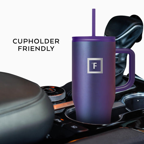 Wide mouth Twilight Blue mug for easy cleaning and refilling.