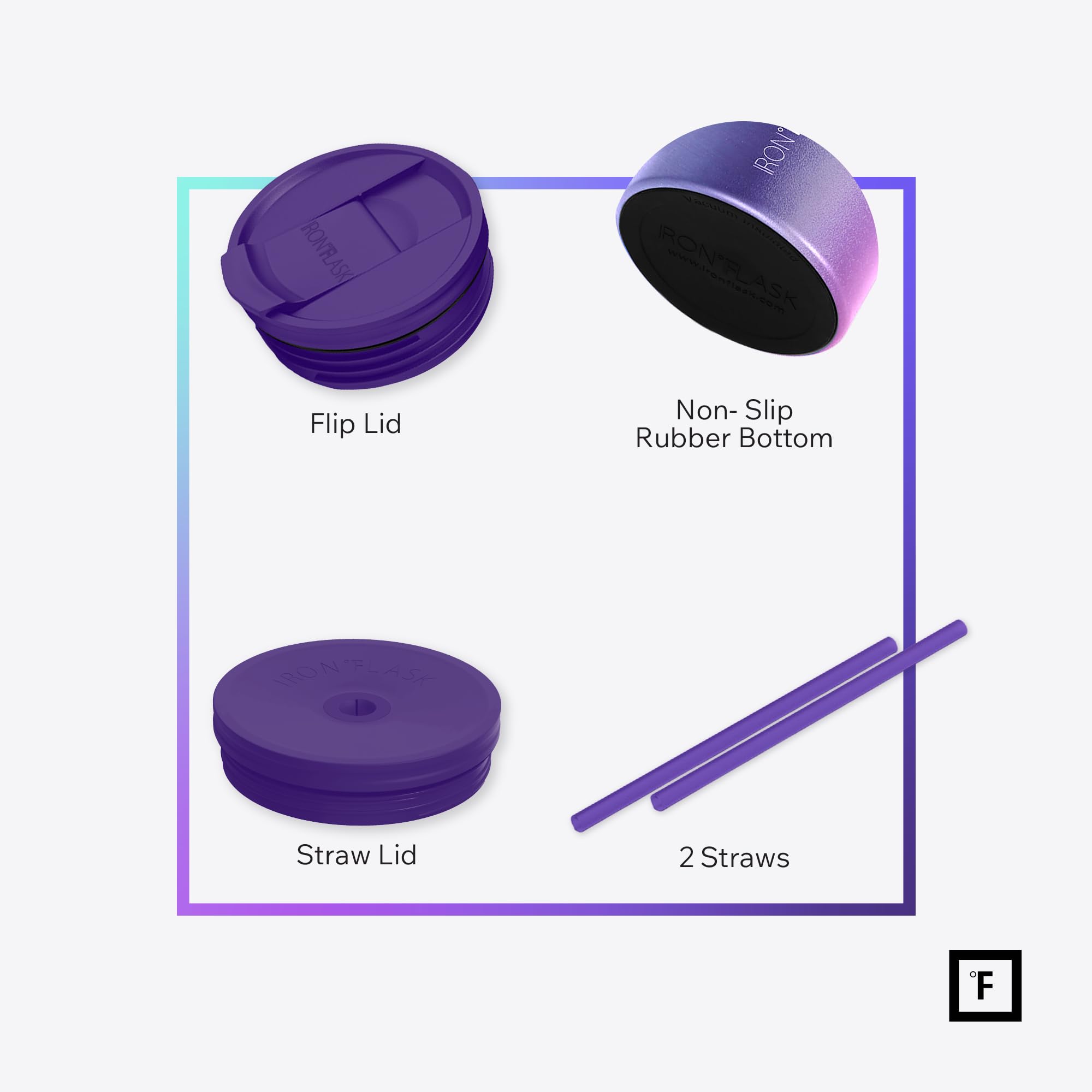 IRON °FLASK Co-Pilot cobalt blue speckle mug enhances daily hydration on commutes.