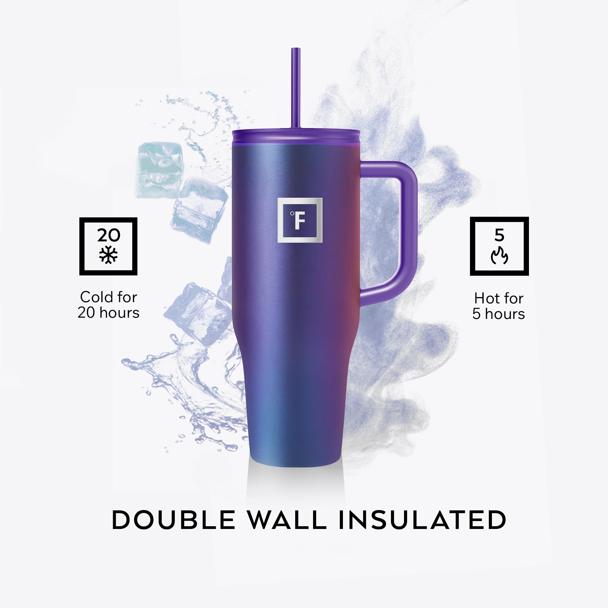 IRON °FLASK Co-Pilot insulated mug wide-mouth design eases cleaning.