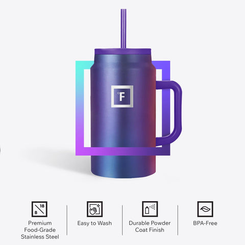 IRON °FLASK Co-Pilot mug in Dark Pine color for everyday carry.