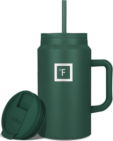 IRON °FLASK Co-Pilot mug—stainless steel, double-wall insulation keeps drinks hot or cold.