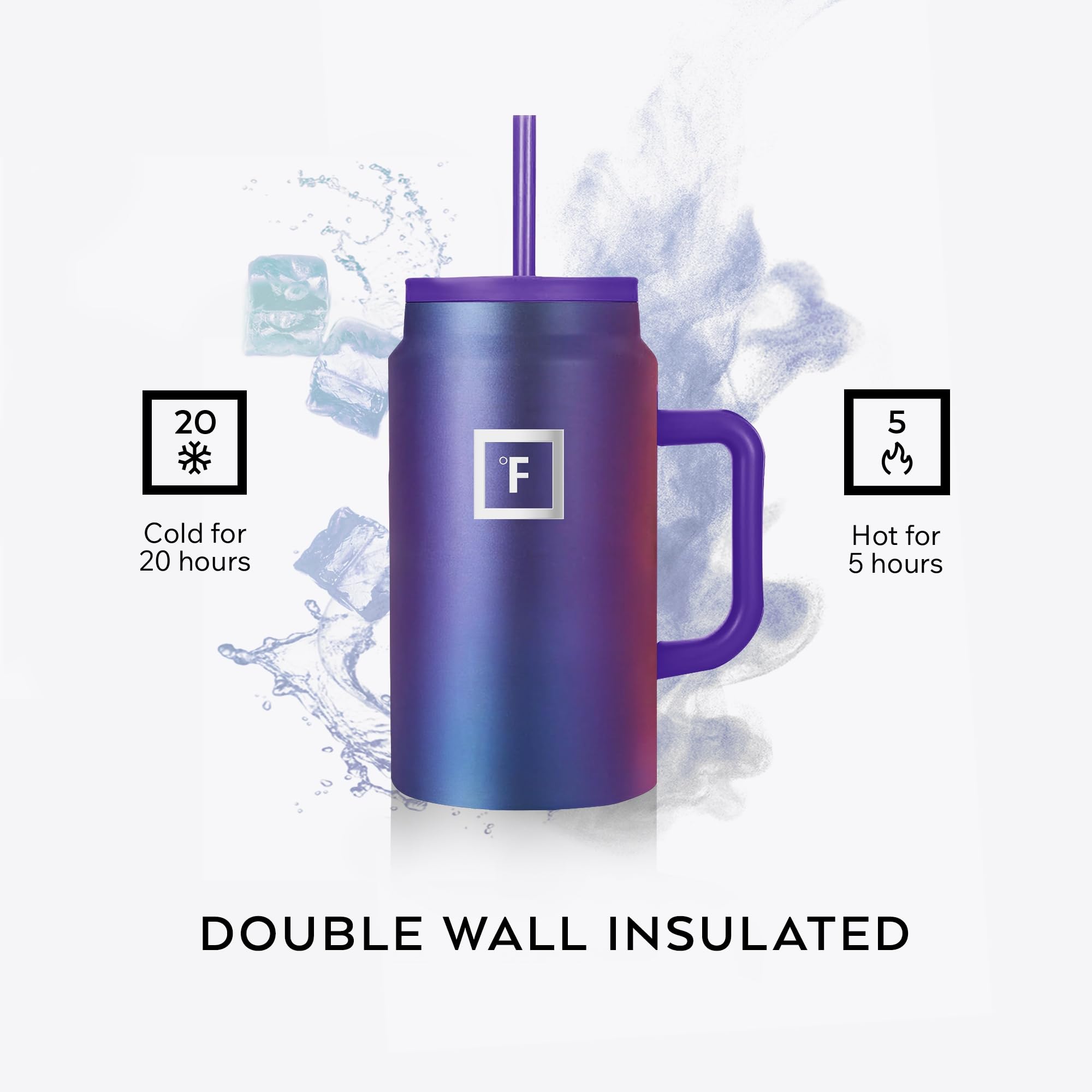 Vacuum insulated Co-Pilot mug keeps drinks hot and cold for hours.