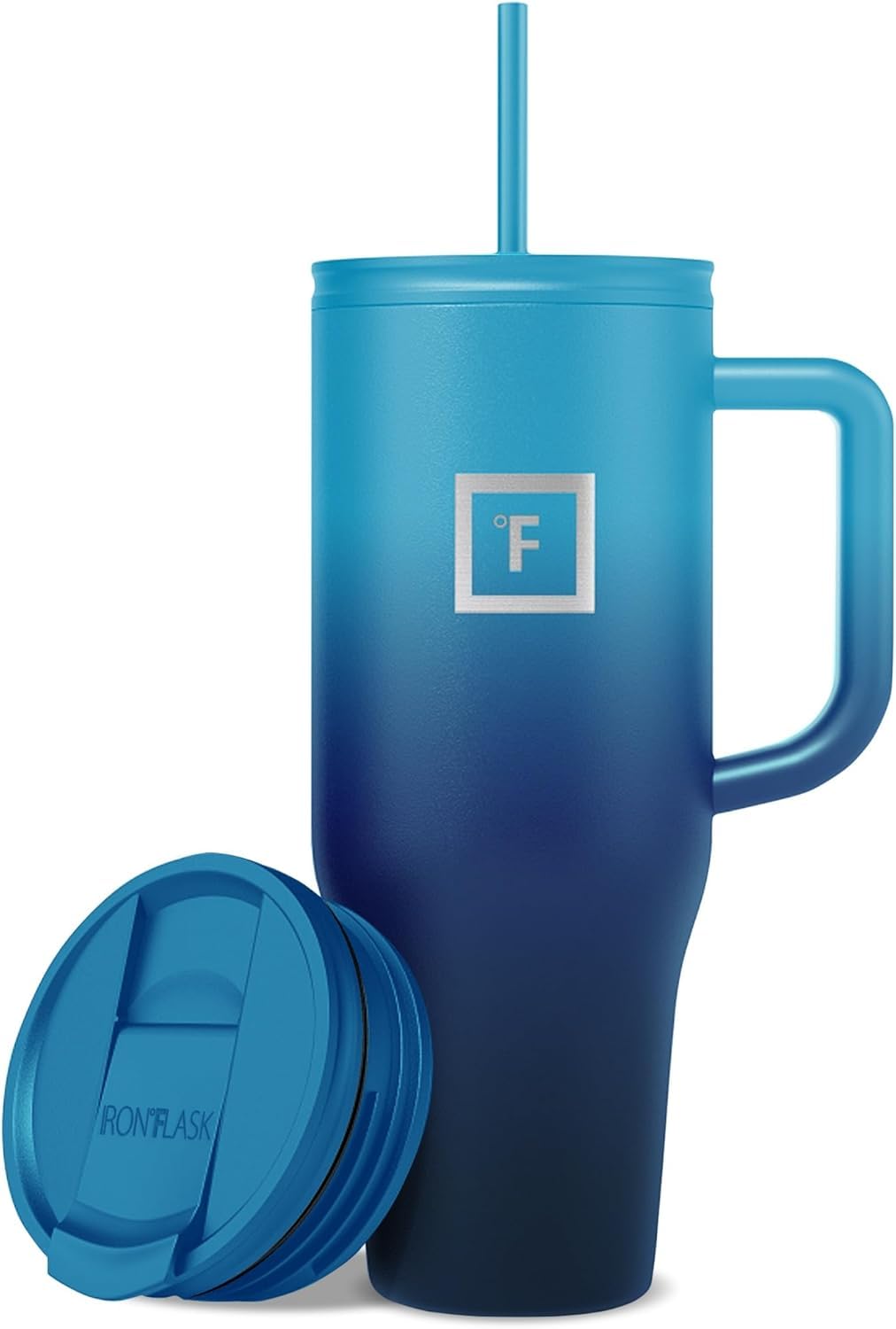 IRON °FLASK Co-Pilot mug with straw lid keeps drinks cold or hot on the go