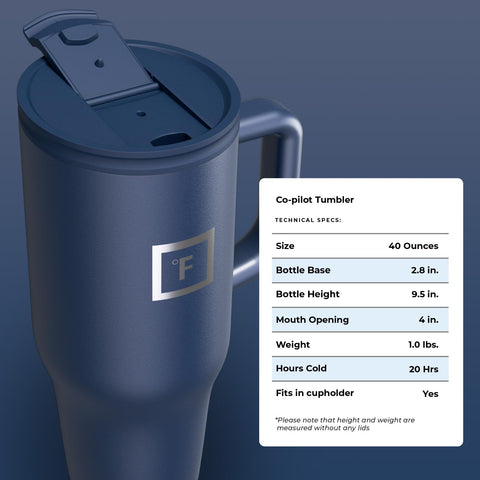 IRON °FLASK Co-Pilot mug ideal for daily errands and commuting