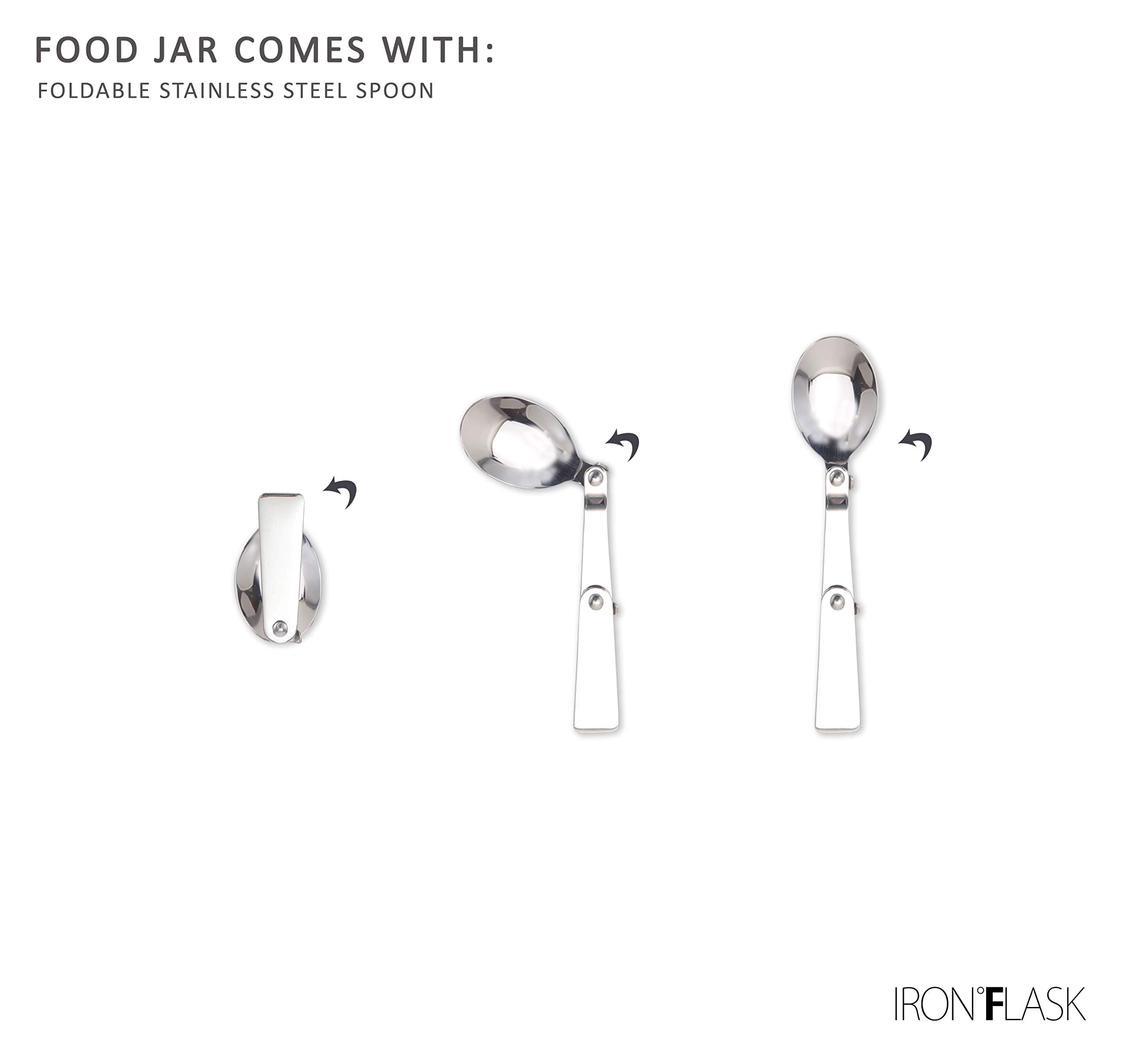 IRON °FLASK Food Jar Sky laser-engraved logo enhances quality and durability.