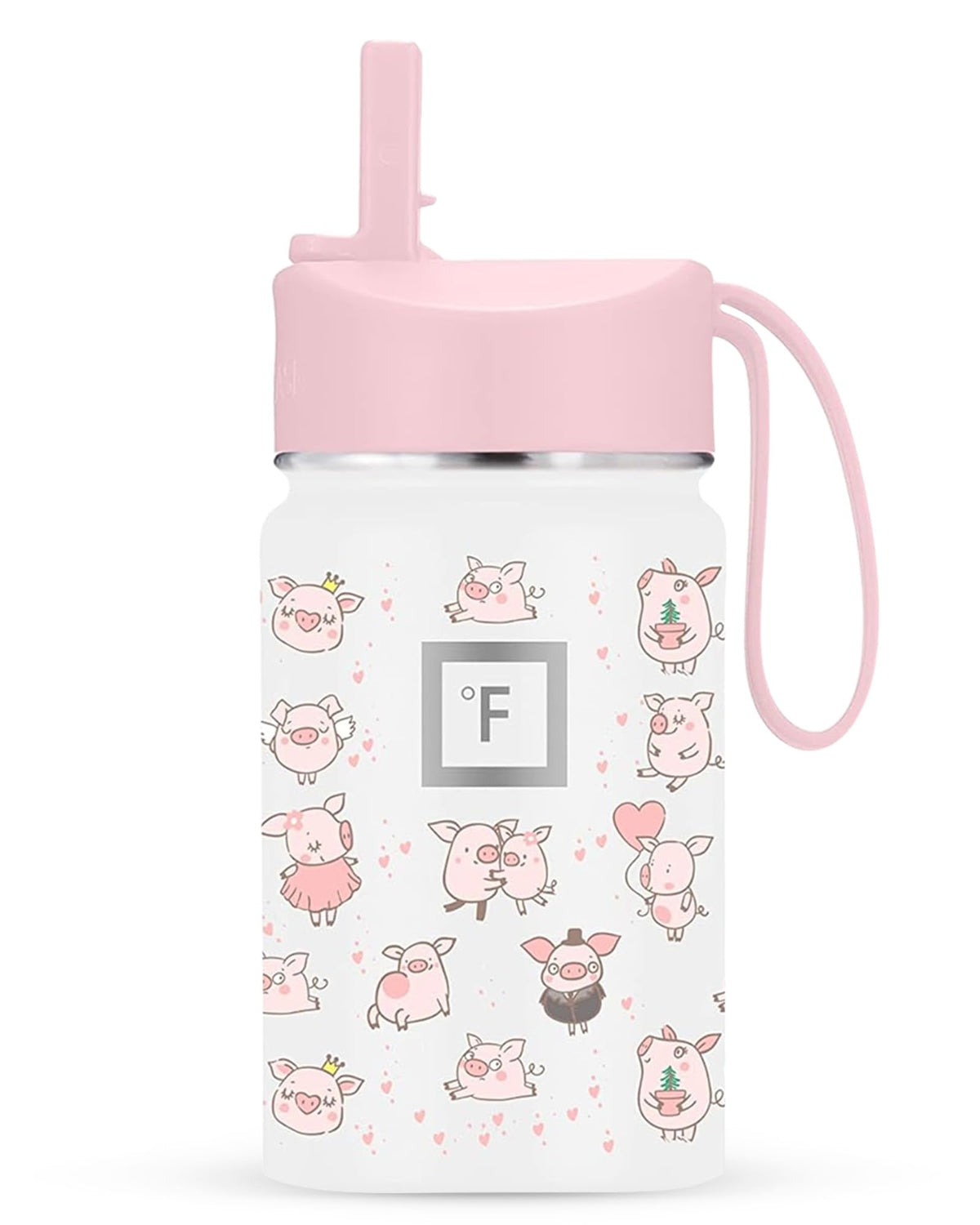 IRON °FLASK Kids Bottle straw lid keeps drinks cold for school days.