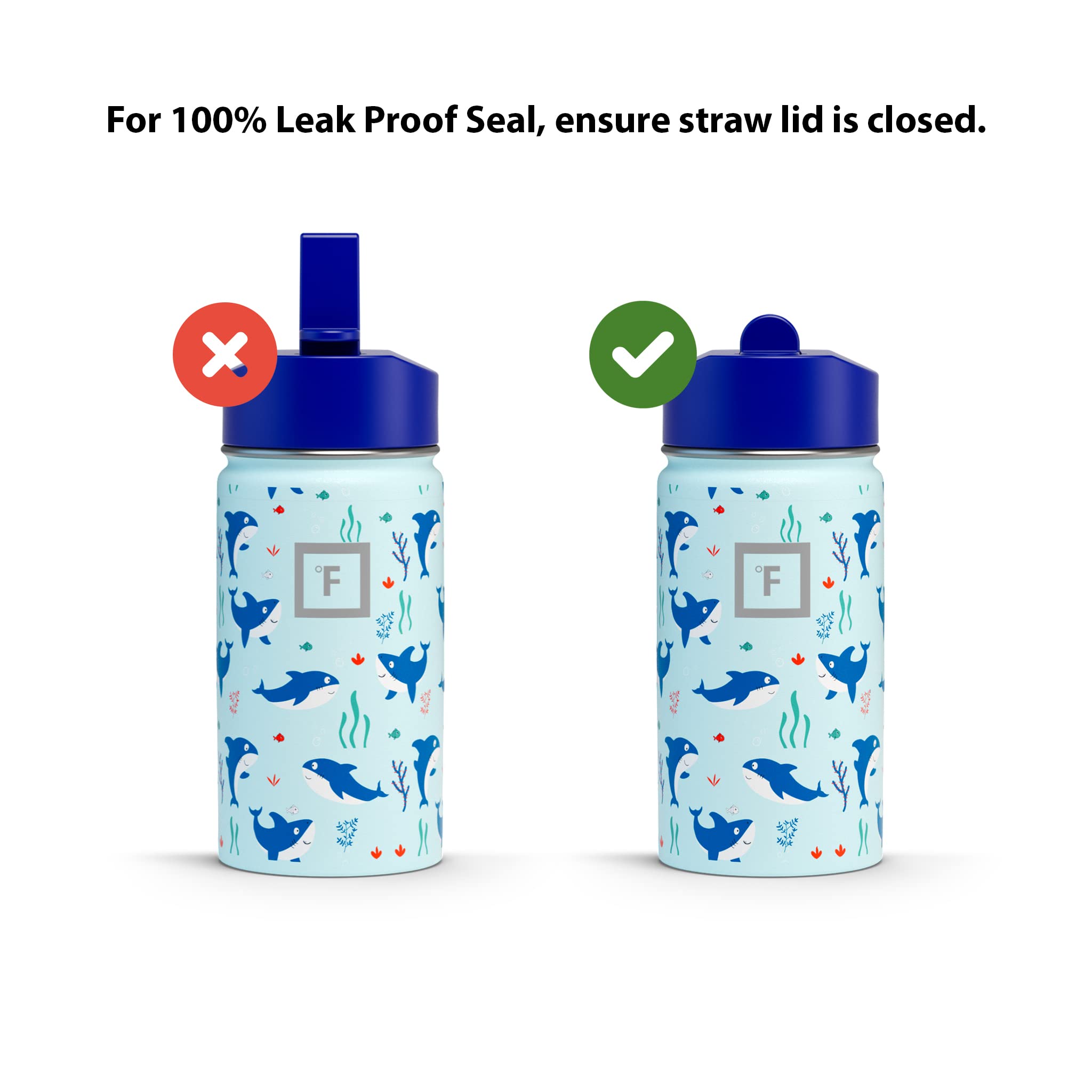 IRON °FLASK Kids Bottle vacuum insulated steel preserves cold beverages on the go.