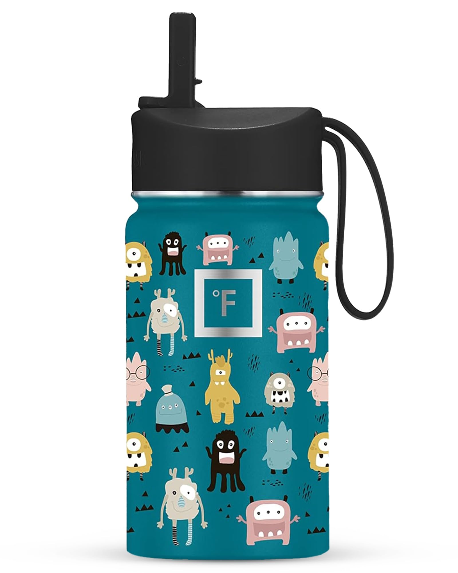 IRON °FLASK Kids Water Bottle with straw lid keeps drinks cold for school and activities.